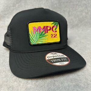 Imperial Golf Hat Adult OSFA Black SnapBack MMPC 22 Patch Logo Rope Brim Trucker